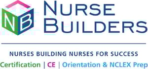 The image displays the logo for Nurse Builders, a company dedicated to the professional development of nurses. 